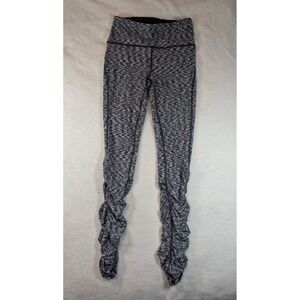 Lululemon Yoga Pants Ruched‎ Leggings Athletic Black Gray Size 6